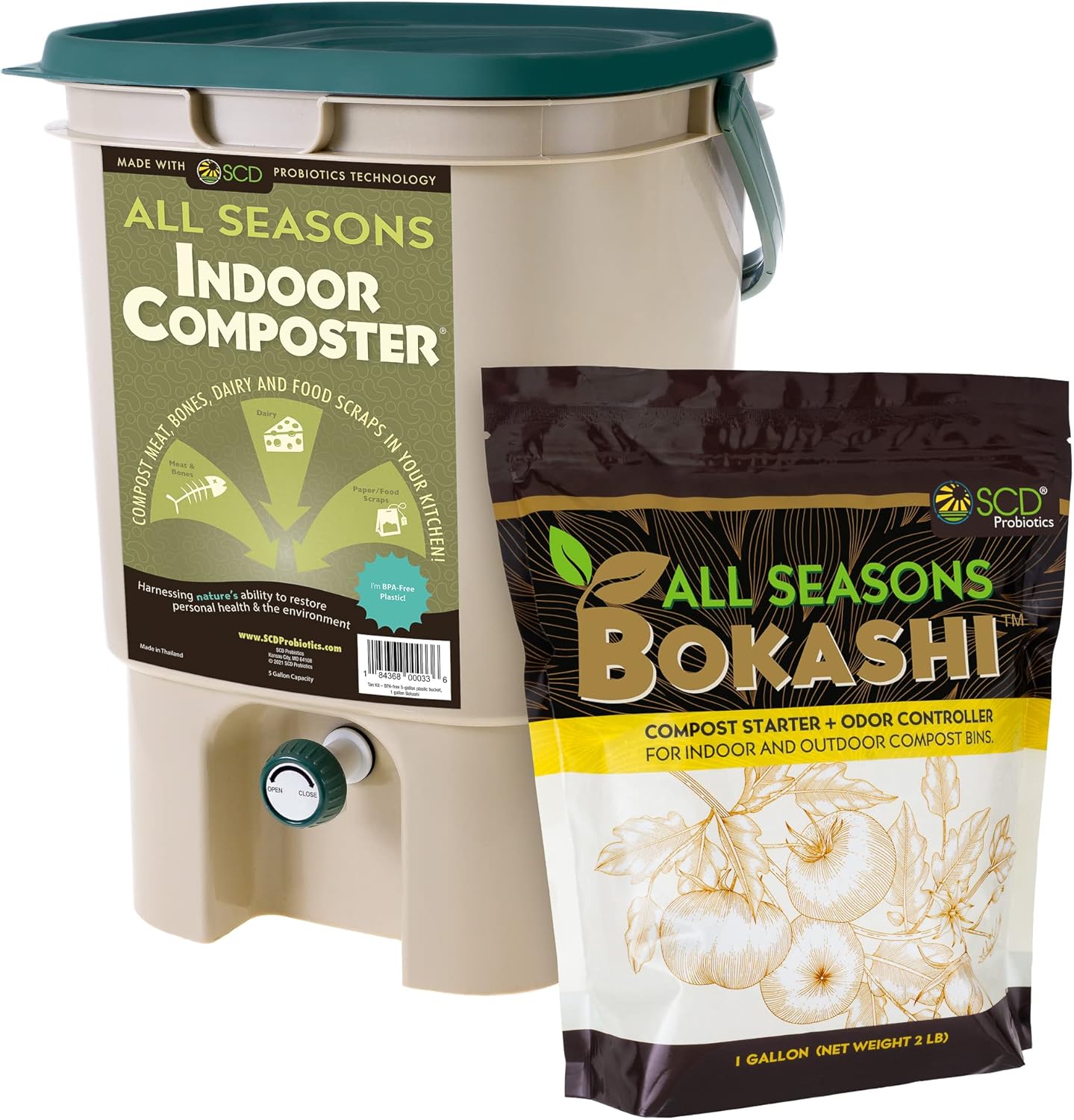 Composting Kit Indoor - Composteur d'intérieur pour comptoir de cuisine